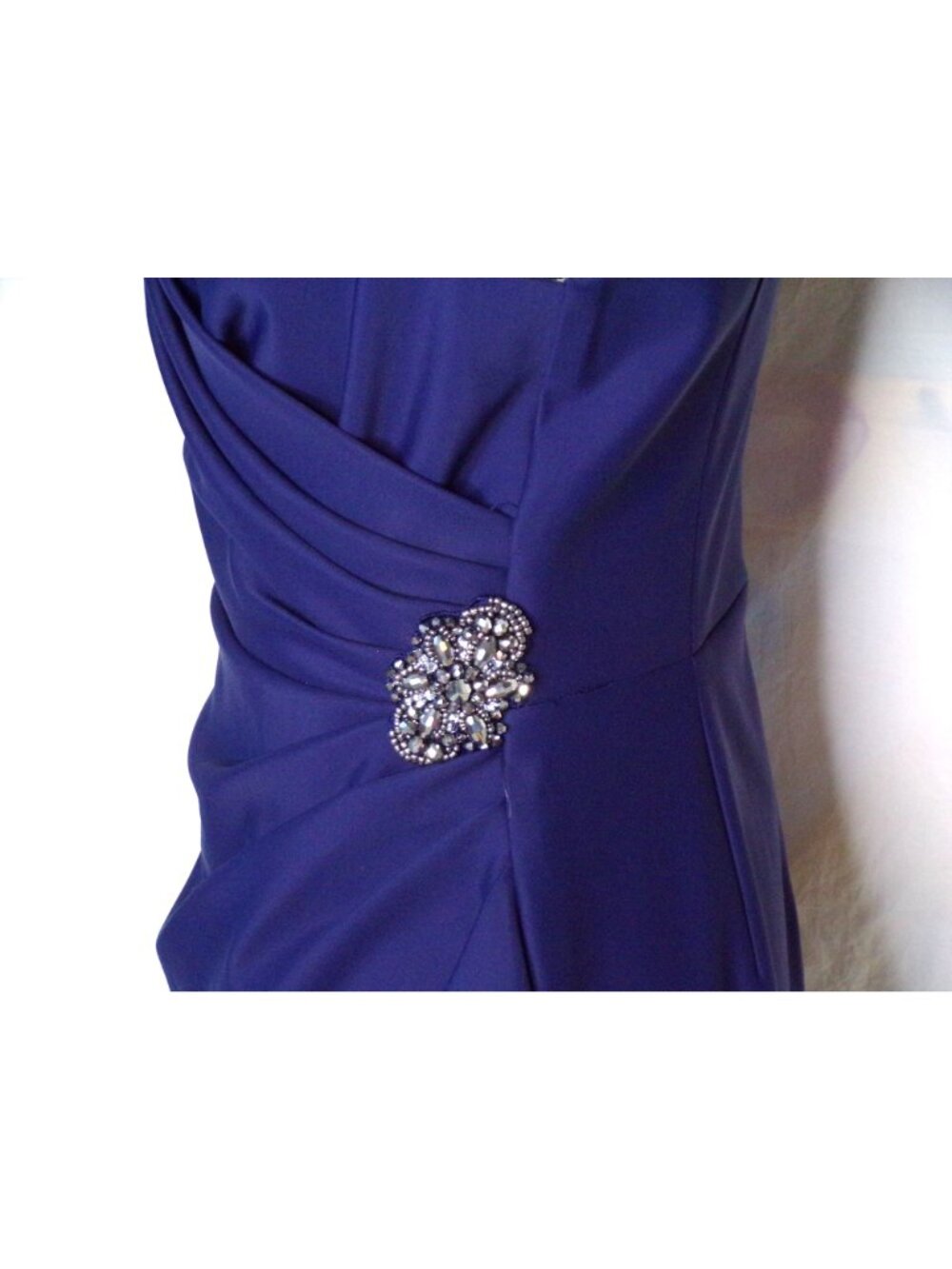 🆕ALEX EVENINGS Side Ruched Cocktail Dress Navy Blue 16 - Picture 7 of 8